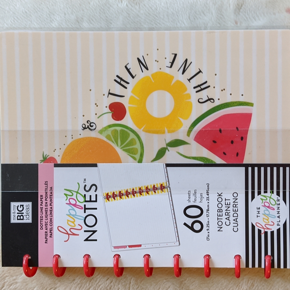 Happy notes fruit themed notebook